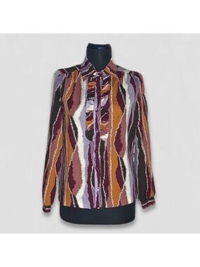 vintage 90s blouse bold abstract stripes whimsigoth fairy boho festival Ren fair